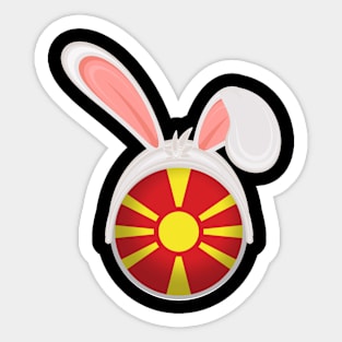 happy easter North Macedonia bunny ears flag cute designs Sticker